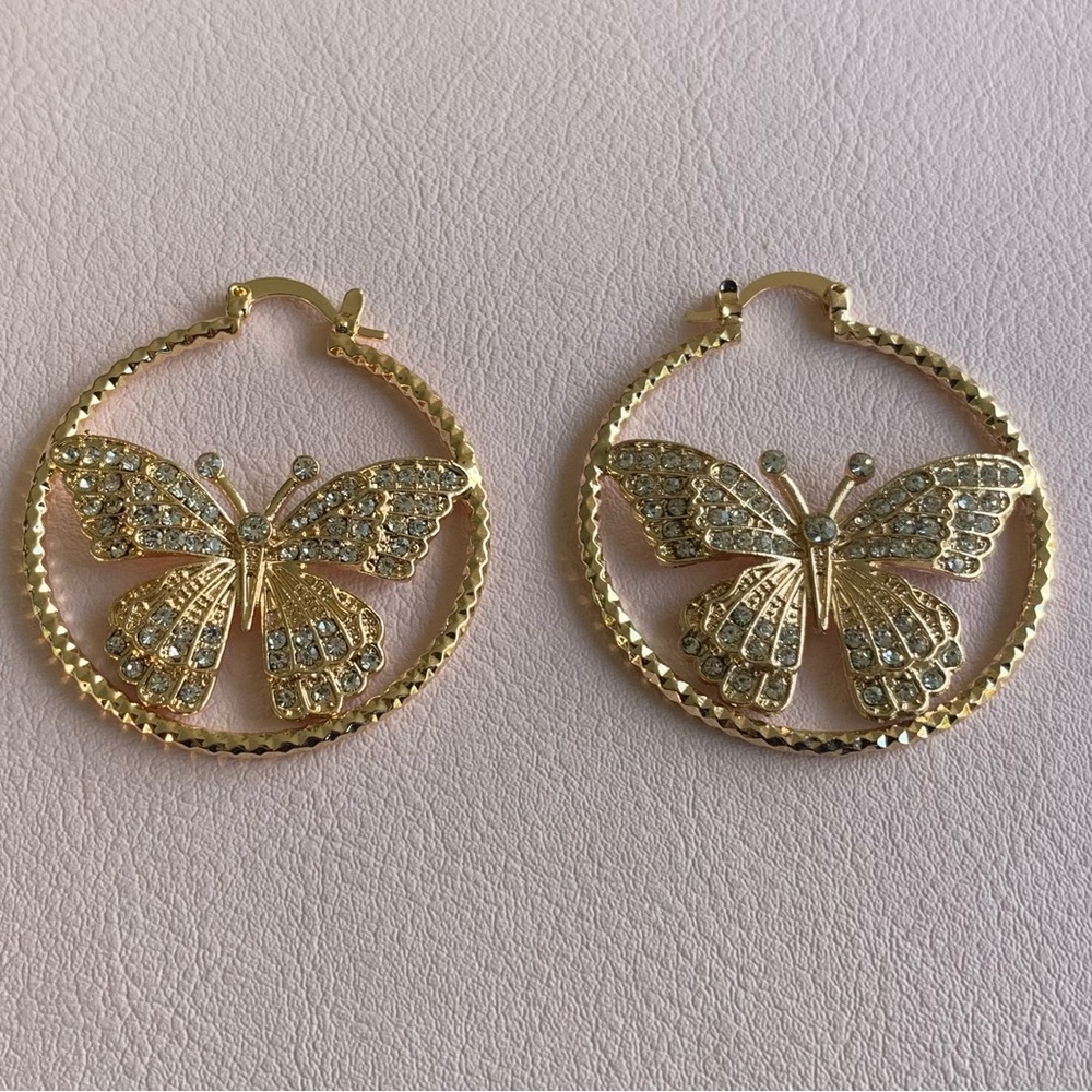 Big hoop earrings 18k gold plated